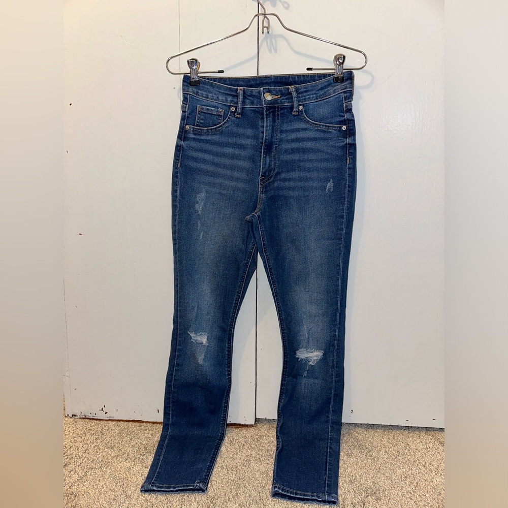 H&M blue skinny denim curvy jeggings in women's US size 4